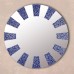 Circular Glass Wall Mirror Blue Rays Handcrafted Original Art NOVICA Decor Peru   312213391531